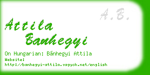 attila banhegyi business card